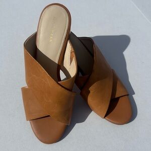 Cole Haan Pecan Brown Dakota Criss Cross Mule Sandals in Women’s Size 8.5